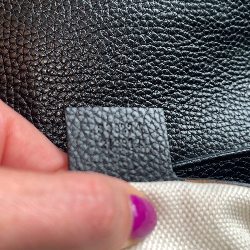 Gucci Soho Interlocking GG Black Leather Gold Chain Flap Shoulder Bag Purse - Picture 13 of 17